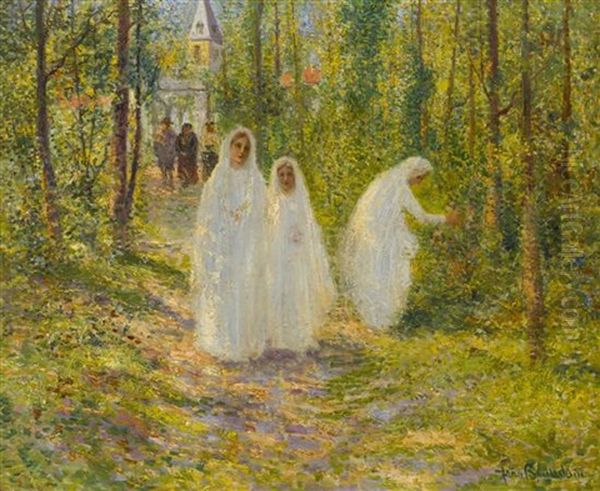 Quiet Walk Oil Painting by Jean Beauduin