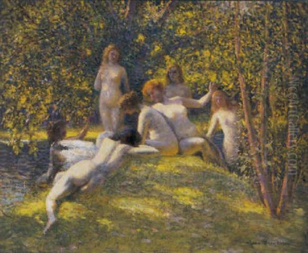 Les Baigneuses Oil Painting by Jean Beauduin