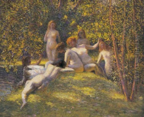 Les Baigneuses Oil Painting by Jean Beauduin