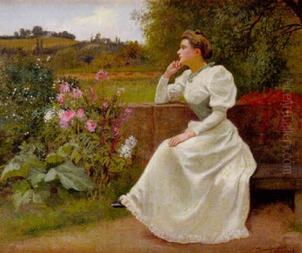 Jeune Femme Au Jardin Oil Painting by Jean Beauduin