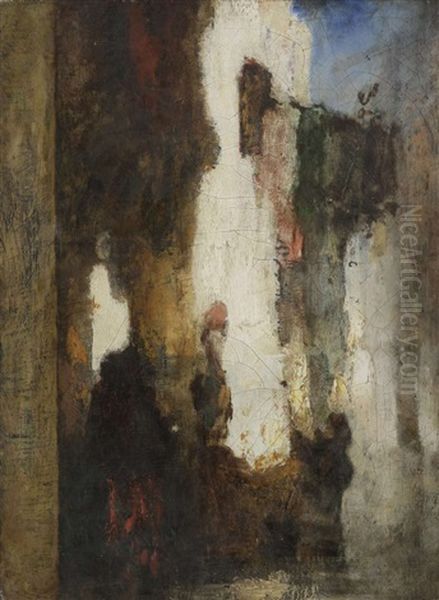 Rue A Constantinople Oil Painting by Anatole Henri de Beaulieu