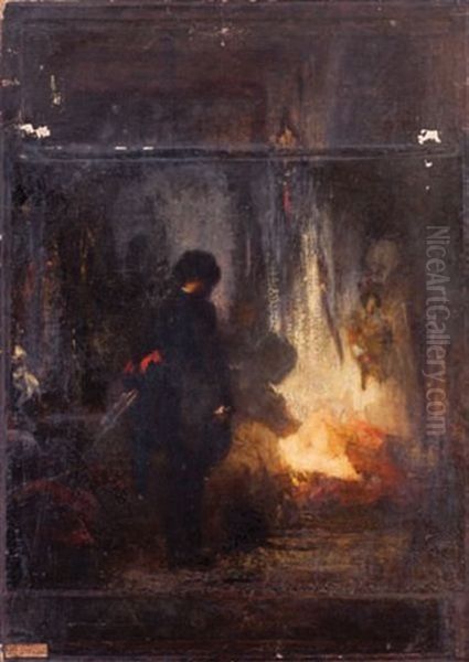 Sans Titre (2 Works From Faust, Various Sizes) Oil Painting by Anatole Henri de Beaulieu