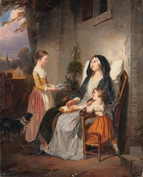 La Convalescence Oil Painting by Joseph Beaume