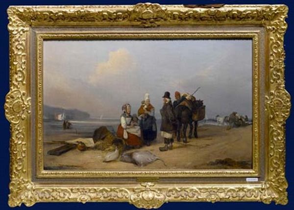 Personen Am Strand Oil Painting by Joseph Beaume