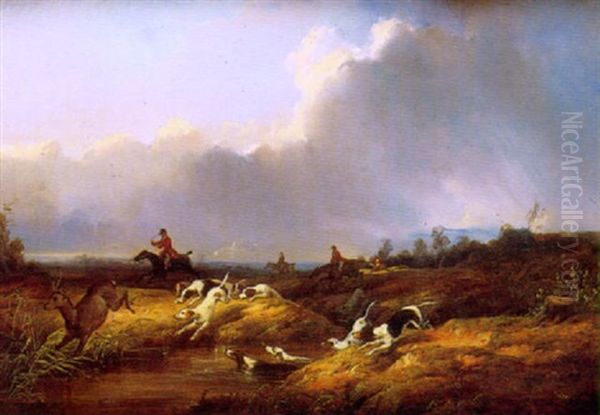 La Chasse A Courre Oil Painting by Joseph Beaume