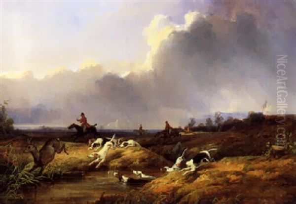 Die Hirschjagd Oil Painting by Joseph Beaume