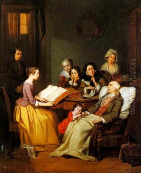 La Lecture De La Bible Oil Painting by Joseph Beaume