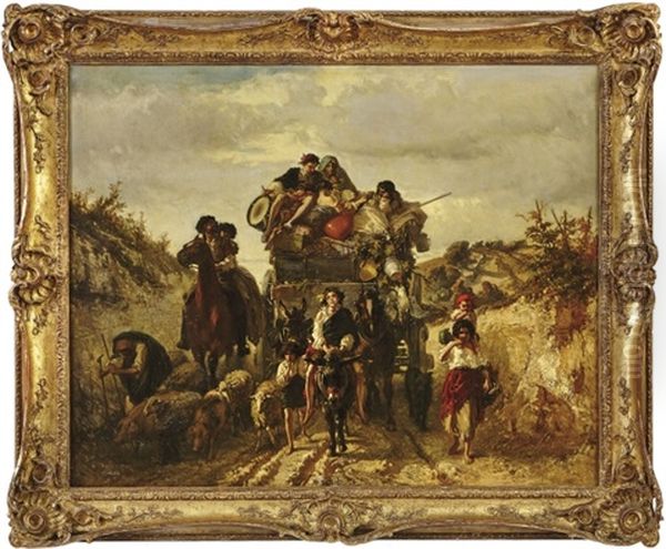 Landfahrer Oil Painting by Charles Edouard de Beaumont