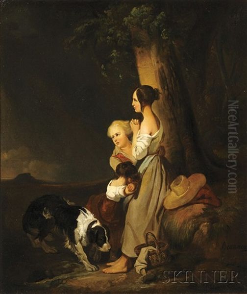 At The Wood's Edge Oil Painting by Charles Edouard de Beaumont