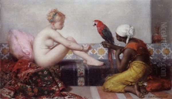 In The Harem Oil Painting by Charles Edouard de Beaumont