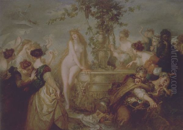 Allegoria Della Verita Svelata Oil Painting by Charles Edouard de Beaumont