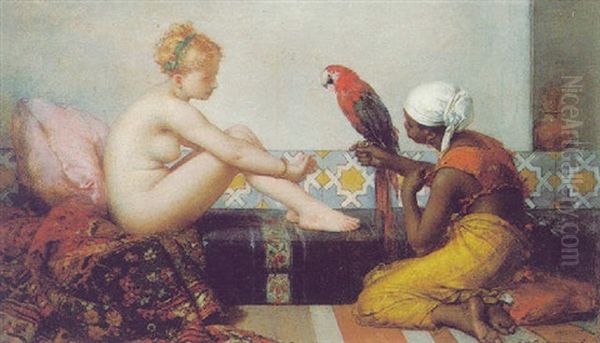 In The Harem Oil Painting by Charles Edouard de Beaumont