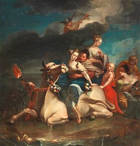 The Rape Of Europa Oil Painting by Claudio Francesco Beaumont