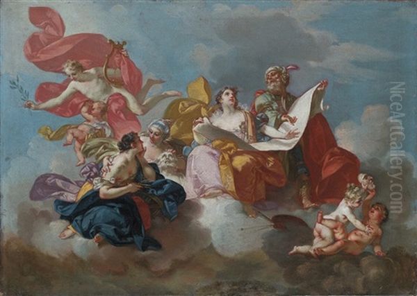 The Arts - A Modello For A Ceiling Decoration by Claudio Francesco Beaumont