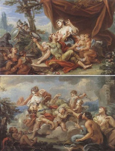 Renaud Et Armide Surpris Par Ubaldo Et Carlo Oil Painting by Claudio Francesco Beaumont