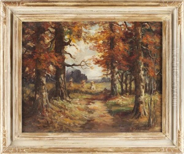 Fall Landscape Oil Painting by Ernest Beaumont