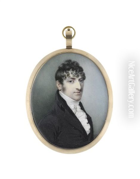 Portrait Miniature Of A Gentleman Oil Painting by John Thomas Barber Beaumont