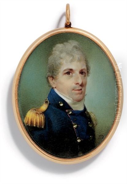 A Young Gentleman In Naval Uniform Oil Painting by John Thomas Barber Beaumont