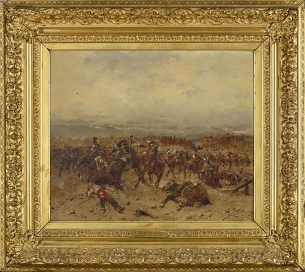 Combat Sous Verdun Oil Painting by Wilfrid Constant Beauquesne