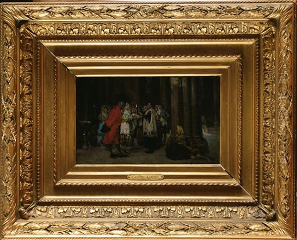 La Visite De Catherine De Medicis Oil Painting by Wilfrid Constant Beauquesne