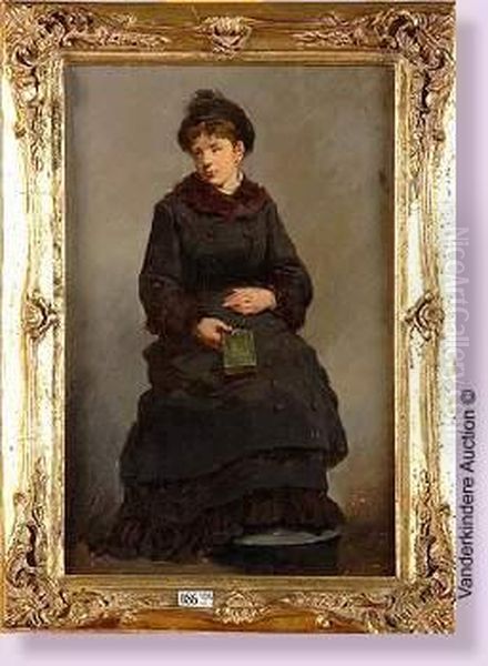 Jeune Fille Au Livre Oil Painting by Edouard Agneessens