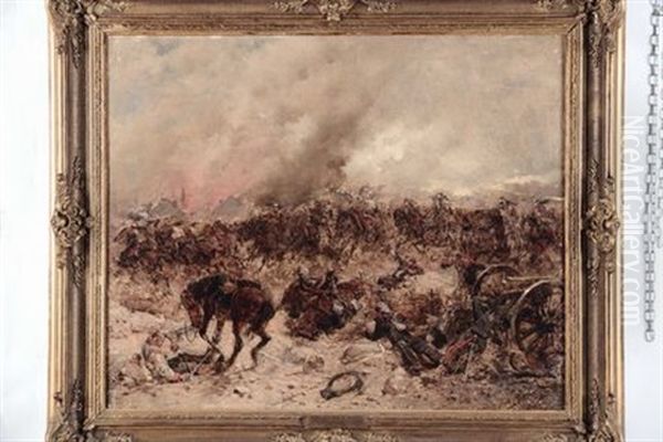 Battaglia Oil Painting by Wilfrid Constant Beauquesne