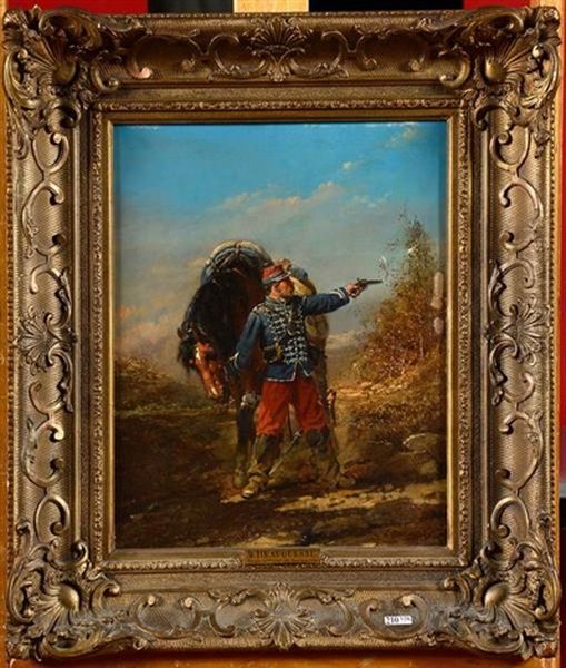 Sous-officier Des Hussards Oil Painting by Wilfrid Constant Beauquesne