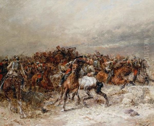 On The Battle Field Oil Painting by Wilfrid Constant Beauquesne