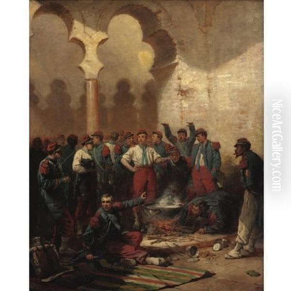 The Mess Hall Oil Painting by Wilfrid Constant Beauquesne