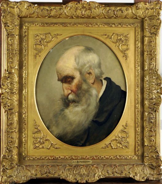 Portrait De Vieillard Oil Painting by Edouard Agneessens