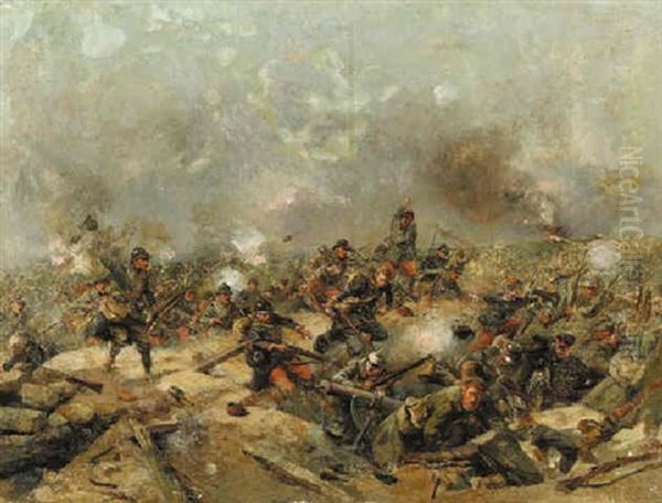 The Charge Oil Painting by Wilfrid Constant Beauquesne