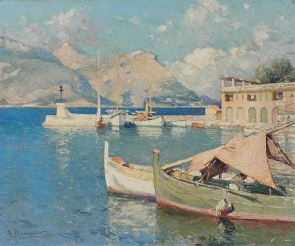 Port Mediterraneen Oil Painting by Emile Beaussier