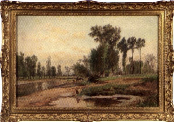 Paysage Aux Grands Arbres Oil Painting by Charles Joseph Beauverie