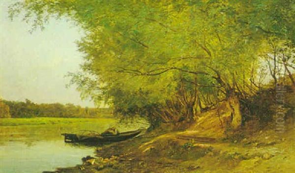 Summer Day On A River Oil Painting by Charles Joseph Beauverie