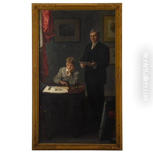 John Frederick Lewis And Son, Alfred Baker Lewis Oil Painting by Cecilia Beaux