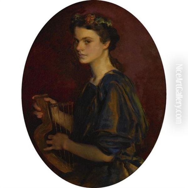 Girl With Lyre - Portrait Of Dorothea Gilder by Cecilia Beaux