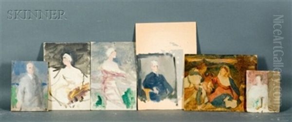 Figural Sketch (+ 5 Others; 6 Works) Oil Painting by Cecilia Beaux