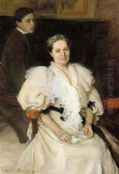 Mrs. Beauveau Borie And Her Son, Adolphe (mother And Son) Oil Painting by Cecilia Beaux