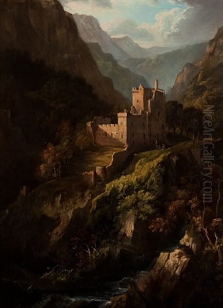 Castle Campbell From The Burn Of Care Oil Painting by Richard Beavis