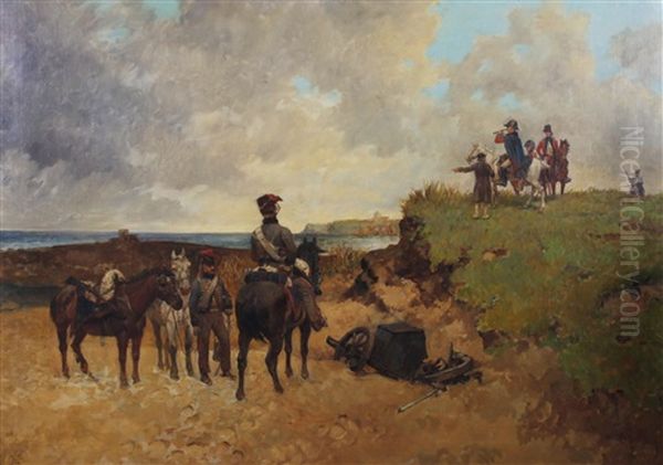 Staff Officers Reconnoitring Oil Painting by Richard Beavis