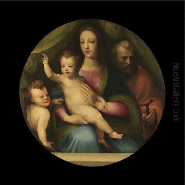 The Holy Family With The Infant Saint John The Baptist Oil Painting by Domenico Beccafumi