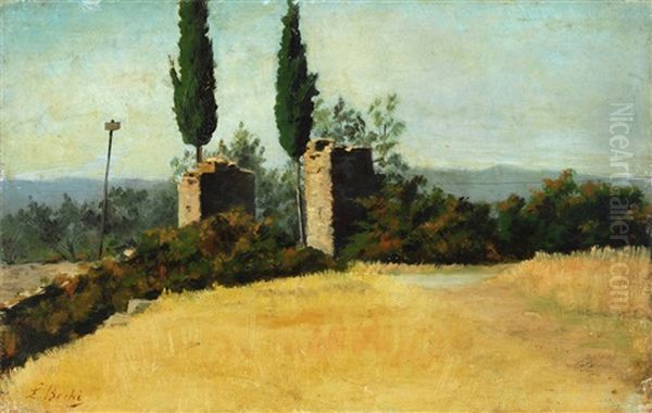 Paesaggio Oil Painting by Luigi Bechi