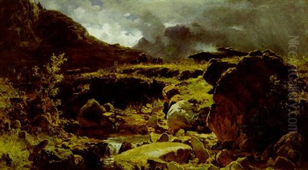 Aufziehendes Gewitter Oil Painting by Gustav von Bechtolsheim