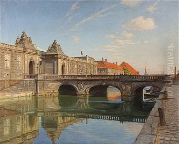 Marmorbroen (the Marble Bridge) In Copenhagen Oil Painting by Christian Frederick Beck