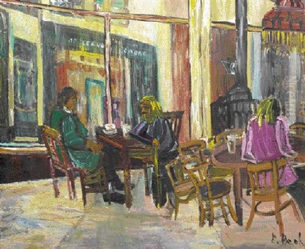 Au Cafe Oil Painting by Ernst Beck