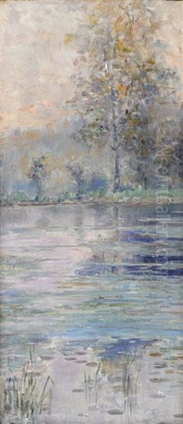 Franskt Landskap Med Nackrosor - L'etang Saint-cucufa, Nara Vaucresson Oil Painting by Julia Beck