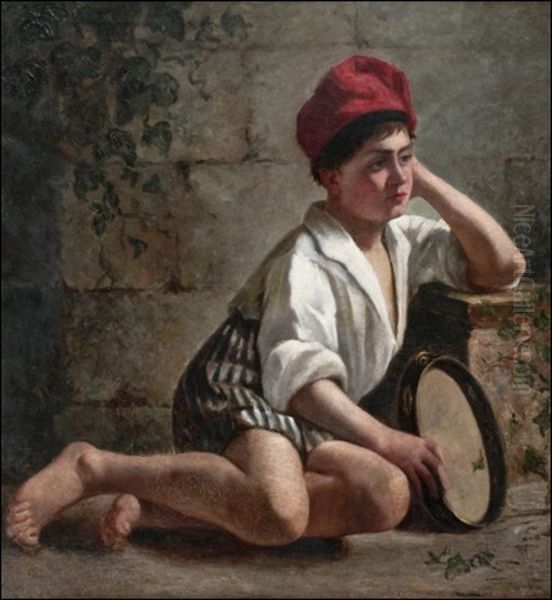 Italialainen Poika (an Italian Boy) Oil Painting by Julia Beck