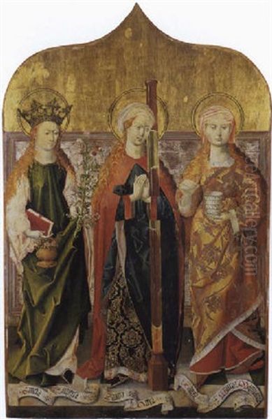 Die Hl. Dorothea, Afra Und Maria Magdalena Oil Painting by Leonhard Beck