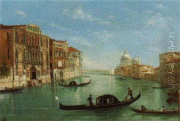 Canal Grande Mit Blick Auf Santa Maria Della Salute Oil Painting by Lina Beck-Bernard