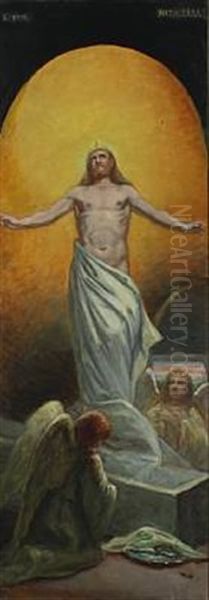 Resurrection Of Jesus Oil Painting by Adolf von Becker